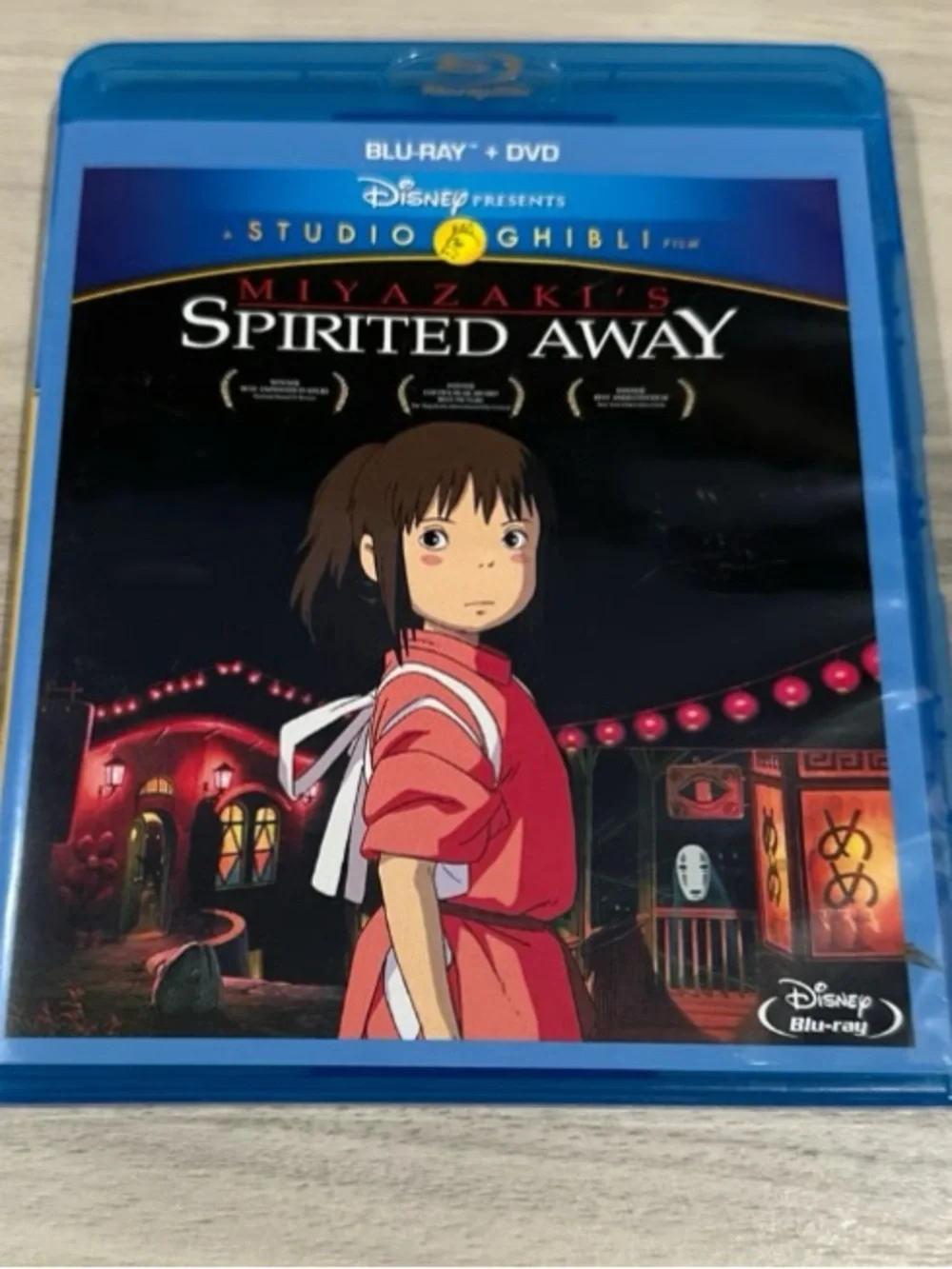 Disney Spirited Away Blu-ray + DVD — Blue Case with Red Cover Art
